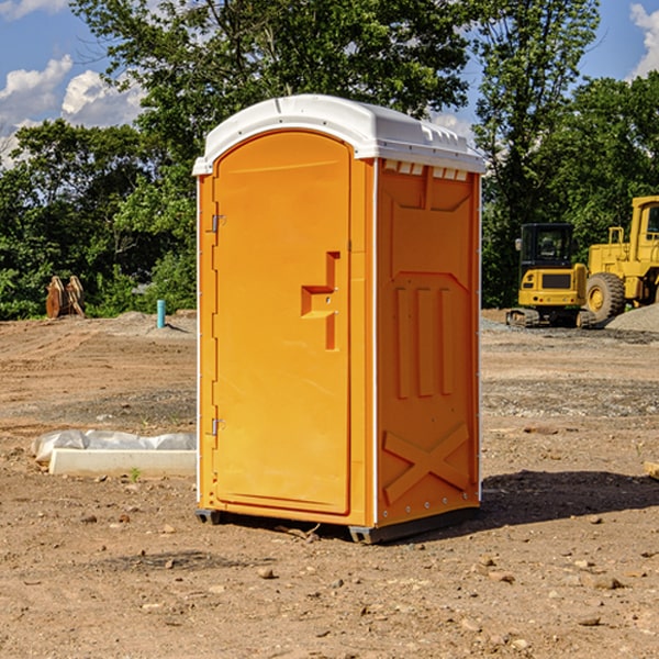 how often are the portable restrooms cleaned and serviced during a rental period in Iron